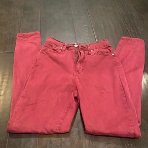 Burgundy Celebrity Pink High Rise Ankle Skinny 0/24